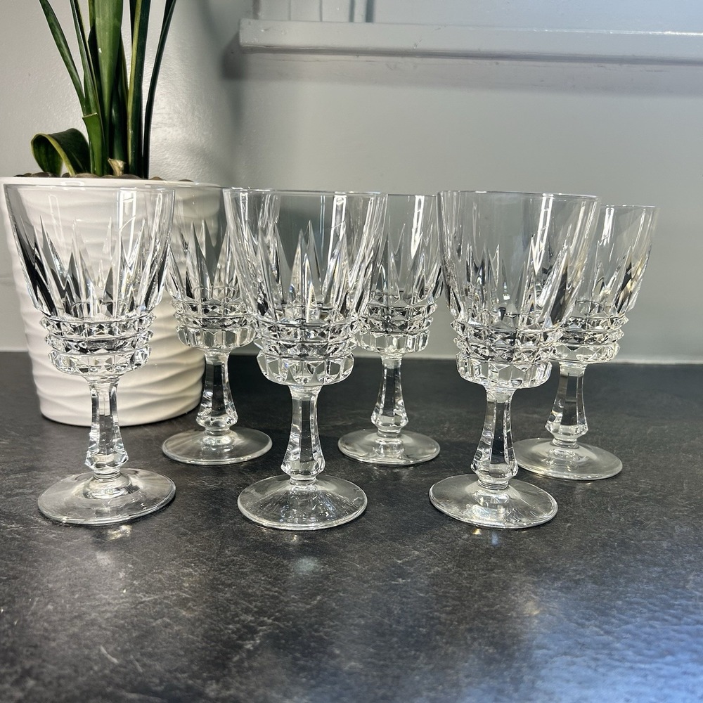 Vintage Villeroy & Boch VBC11‎ Claret Wine Glasses 5 3/8" Set Of 6 EUC